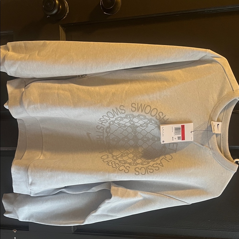 Nike Light Gray Sweatshirt with Logo